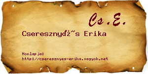Cseresznyés Erika névjegykártya